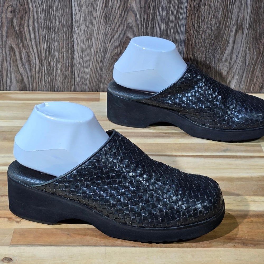 Black Woven Mules